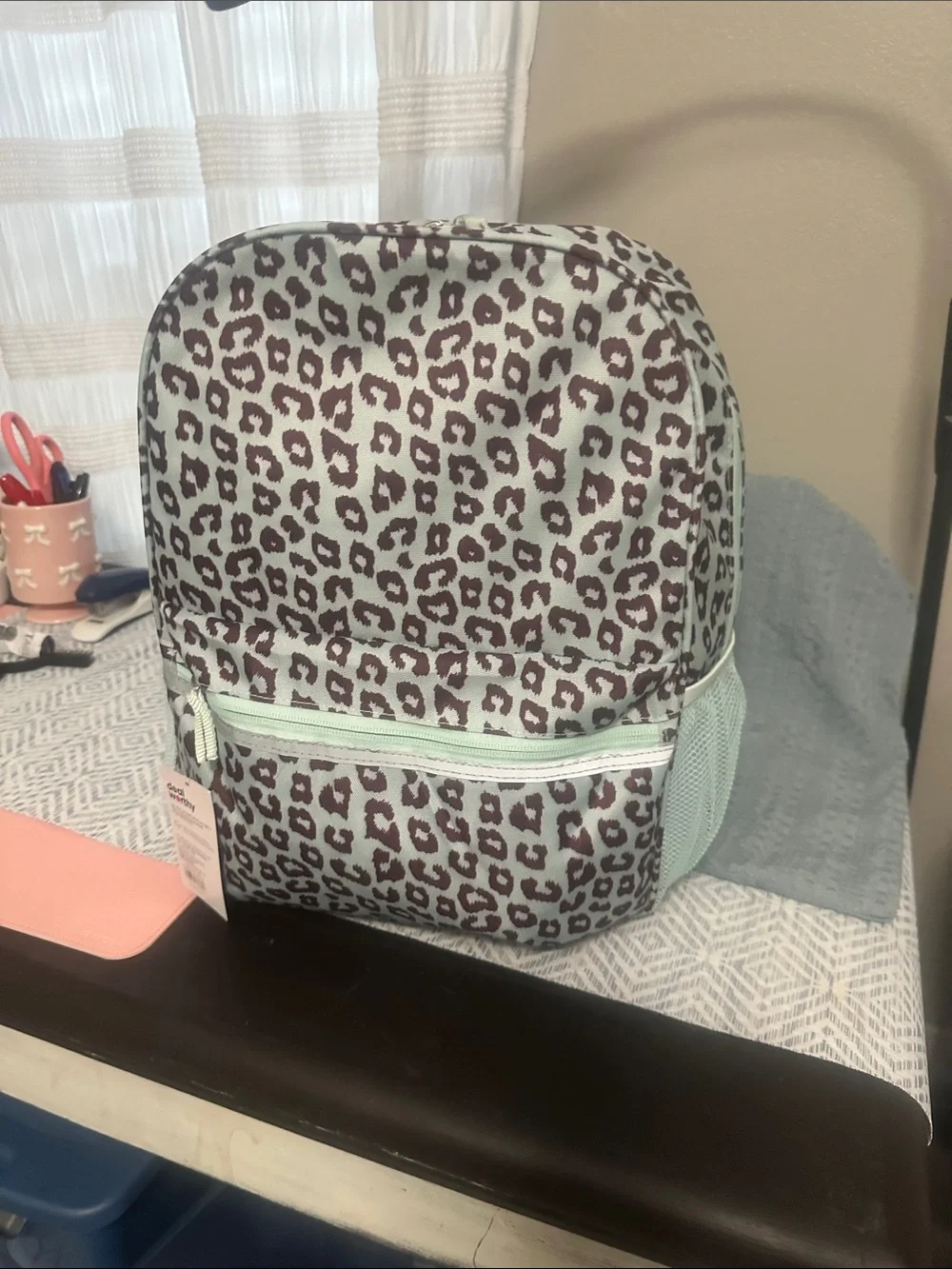 Mint Leopard Print Backpack NWT